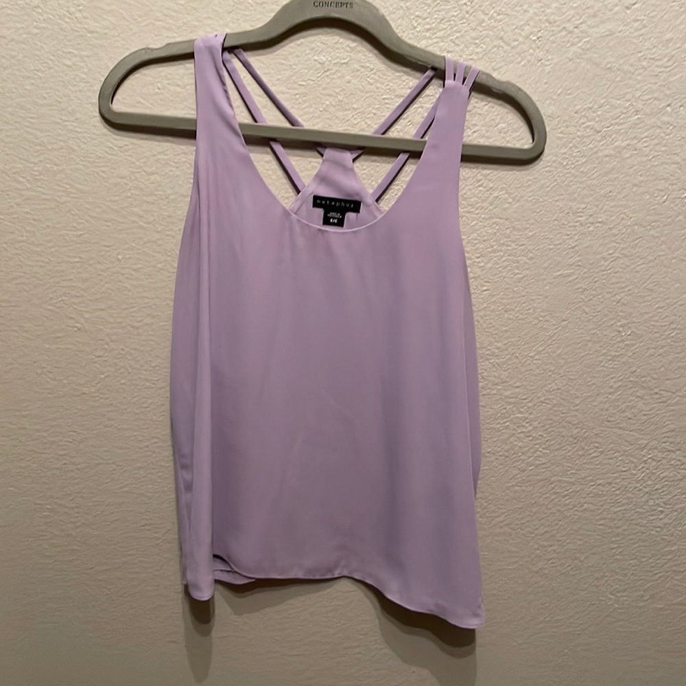 Purple criss cross blouse